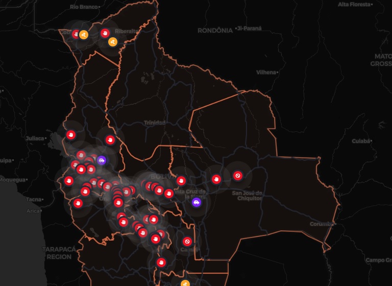Los puntos de bloqueo en el país se incrementan de 22 a 49 en menos de una semana
